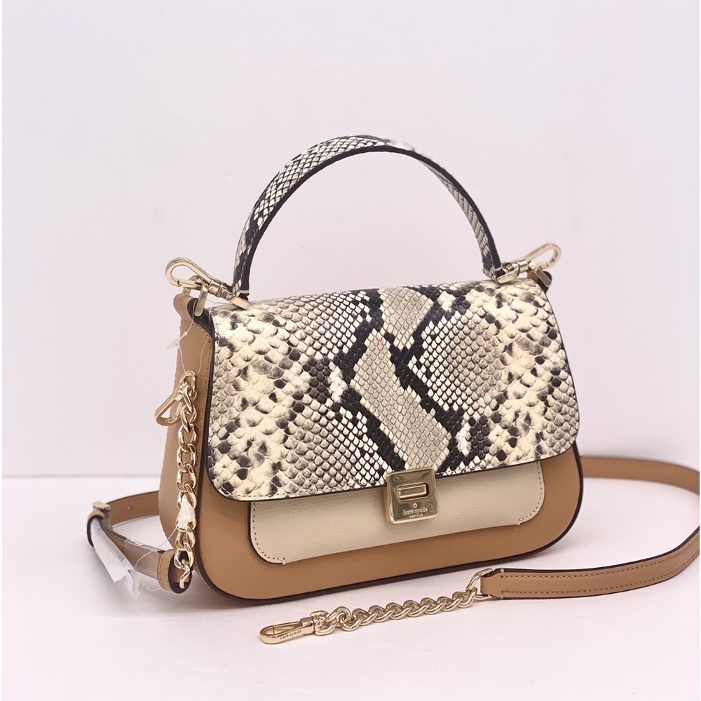 kate spade Tan, Cream & Snake Print Crossbody Bag